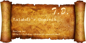 Talabér Dominik névjegykártya
